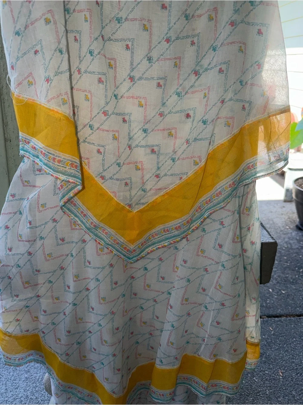 Vintage Jody T of California layered handkerchief sleeveless dress 14 white - Picture 4 of 6